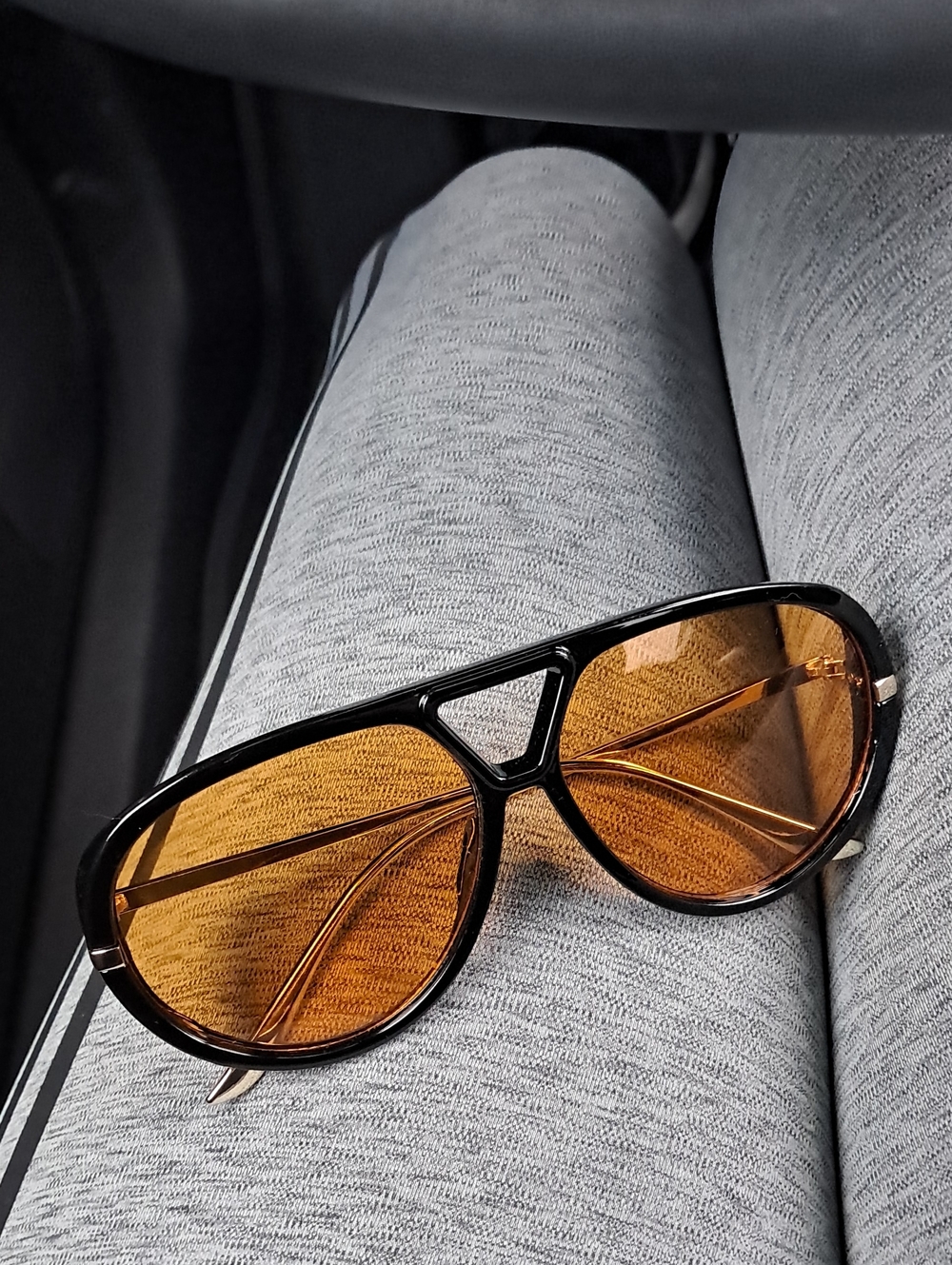 Vintage Aviator Sunglasses with Amber Lenses